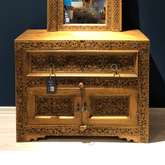 Indian Hand Carved Solid Hard Wood Cabinet D12